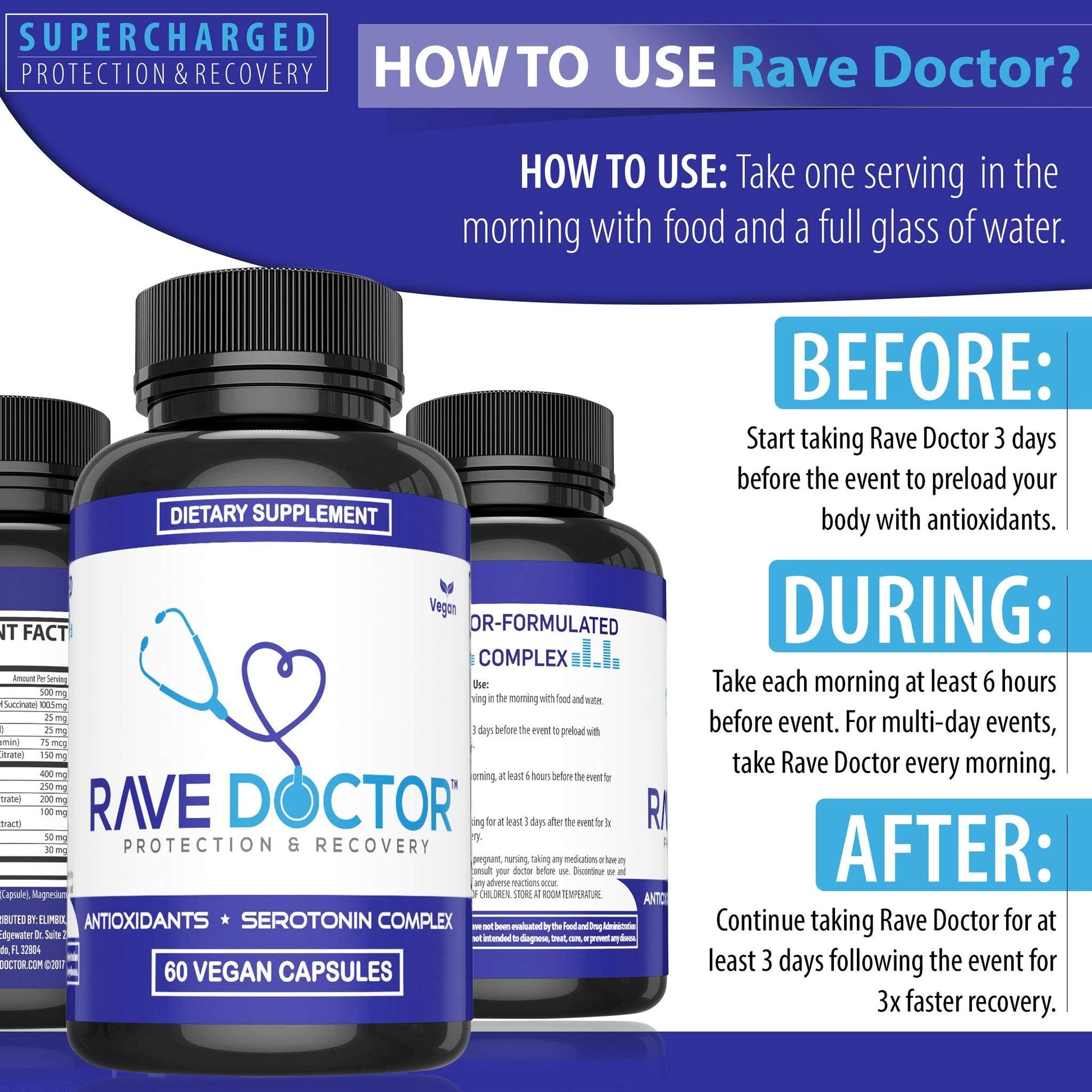 Rave Doctor 5 HTP Supplement - Essential Rave Vitamins for Festival Goers, Rave Accessories, Festival Essentials, Festival Gear, Rave Essentials, 5htp Supplement Rave Doctor buy australia supplements