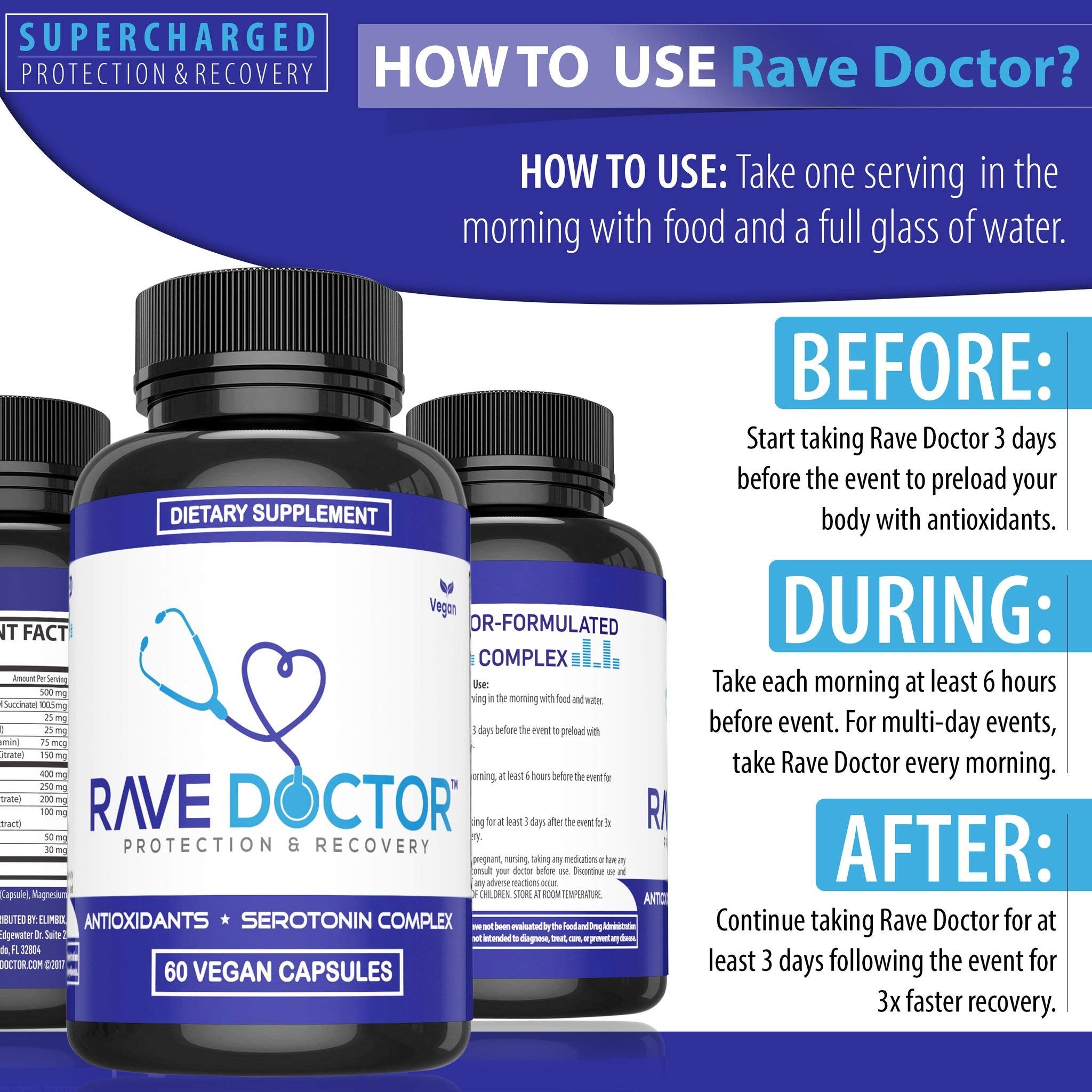 Rave Doctor 5 HTP Supplement - Essential Rave Vitamins for Festival Goers, Rave Accessories, Festival Essentials, Festival Gear, Rave Essentials, 5htp Supplement Rave Doctor buy australia supplements