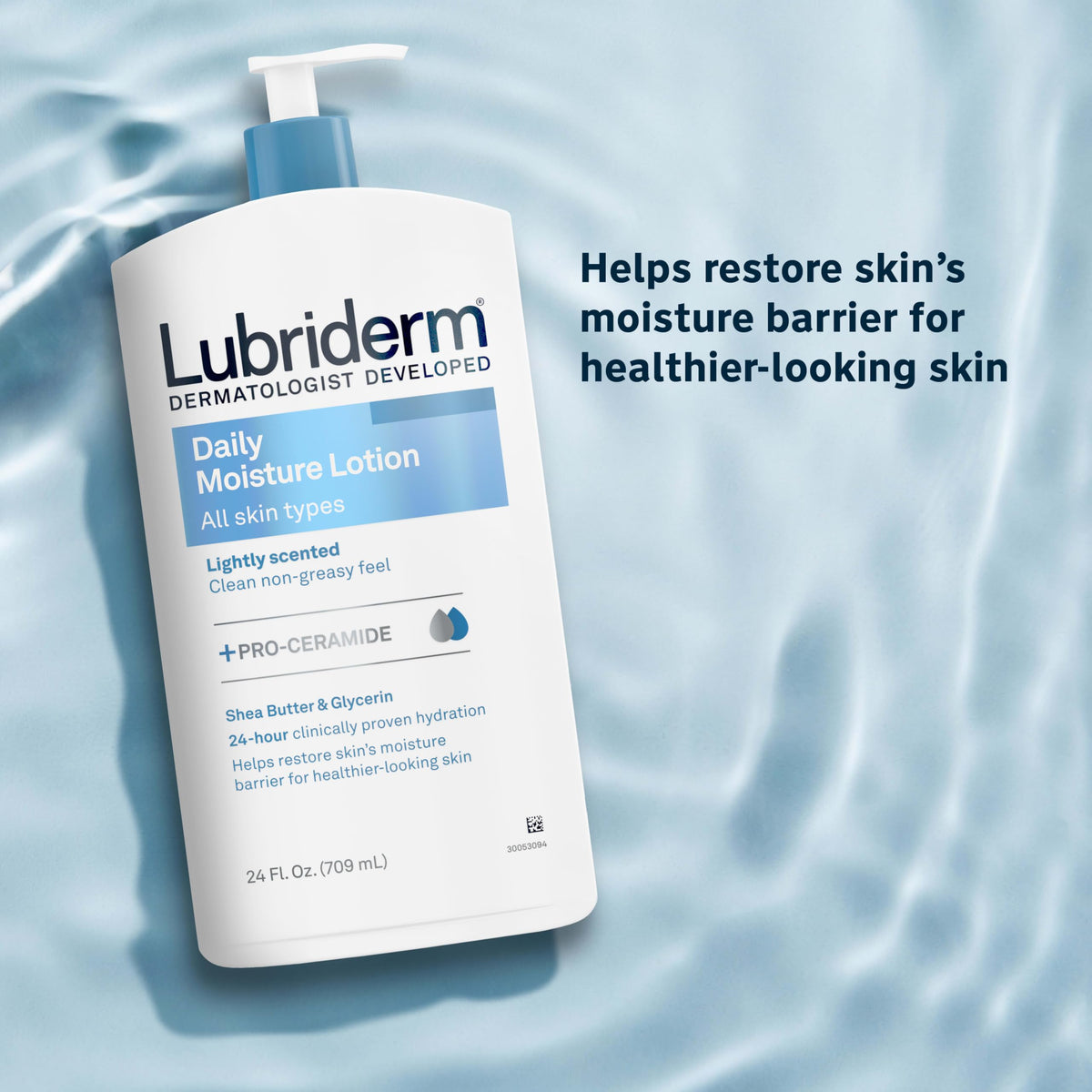 Lubriderm Daily Moisture Body Lotion + Pro-Ceramide, 24 fl. oz Lubriderm