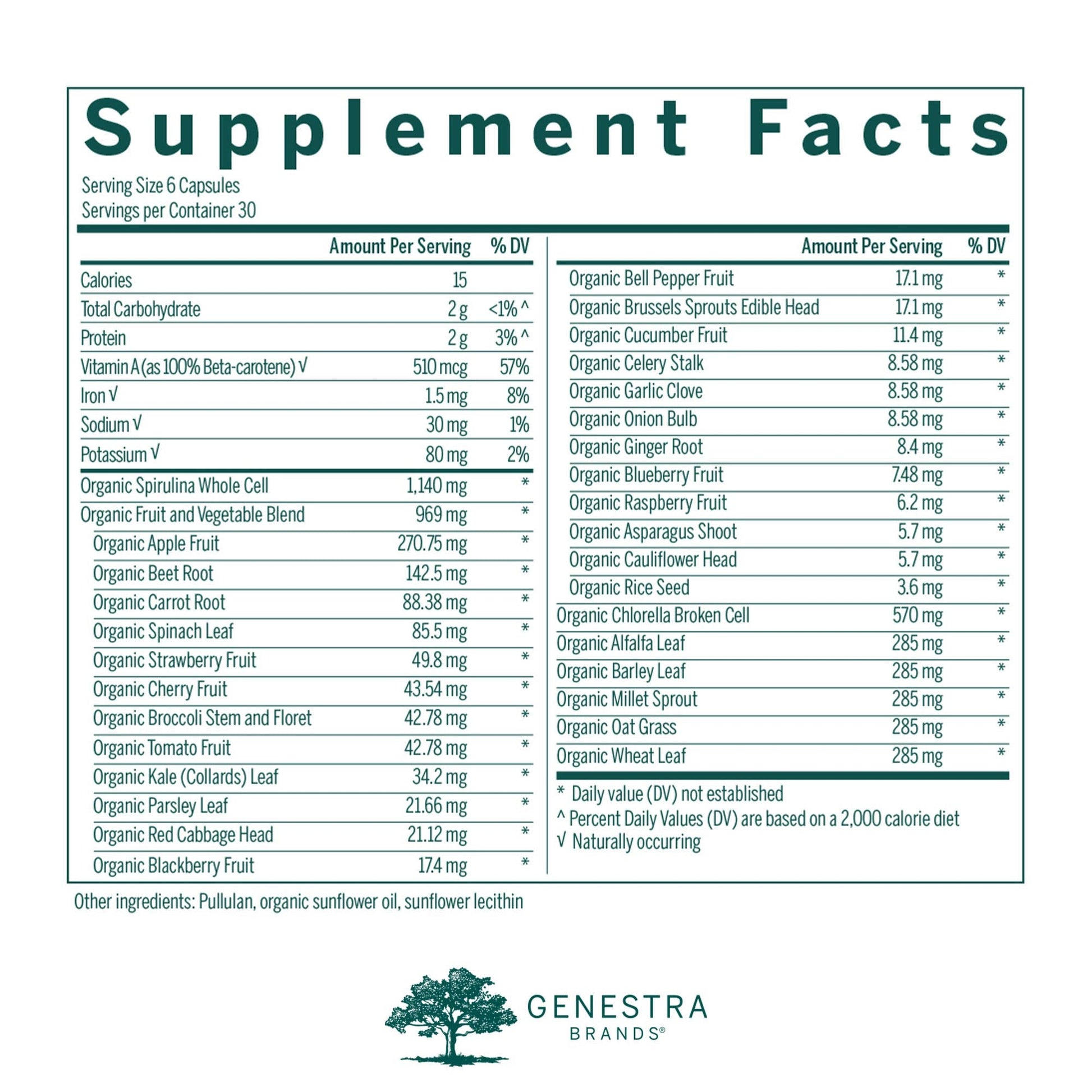 Genestra Brands Phyto Greens Capsules | Vitamins, Dietary Fiber and Enzymes for Optimum Nutrition | 180 Capsules Genestra Brands buy australia supplements