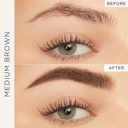 tarte busy gal tinted brow gel – 3-in-1 Waterproof Longwear Eyebrow Gel to Shape, Tint & Set Brows, Infused with Vitamin E, Vegan & Cruelty-Free, full size, med brown tarte