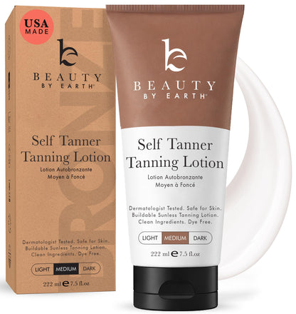 Beauty by Earth Self Tanner - USA Made with Natural & Organic Ingredients Beauty by Earth