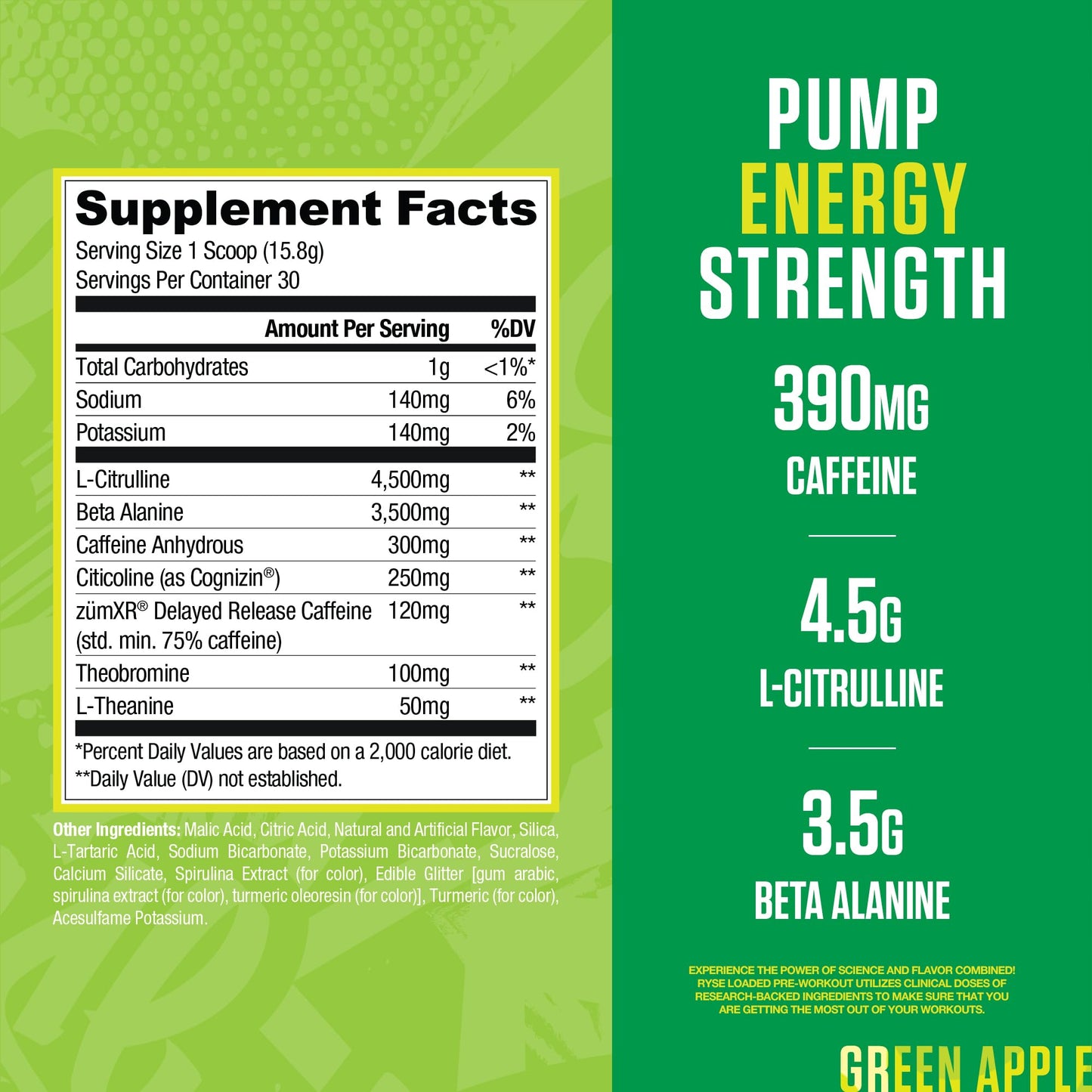 RYSE Loaded Pre Workout Powder - Strawberry Squeeze - Daily Pre-Workout for Men & Women with 390mg Caffeine, Beta Alanine, and Citrulline for Pump, Focus, and Energy - 30 Servings