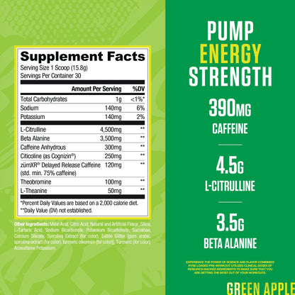 RYSE Loaded Pre Workout Powder - Strawberry Squeeze - Daily Pre-Workout for Men & Women with 390mg Caffeine, Beta Alanine, and Citrulline for Pump, Focus, and Energy - 30 Servings