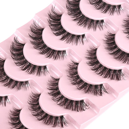 FARRED Cat Eye Lashes Natural Eyelashes Short Wispy Lash Strips Volume Cateye False Eyelash Medium Length Fake Lashes Natural Looking Hybrid Clusters Full Demi Wispies Strip Pestañas (A1 | 8-14MM) FARRED