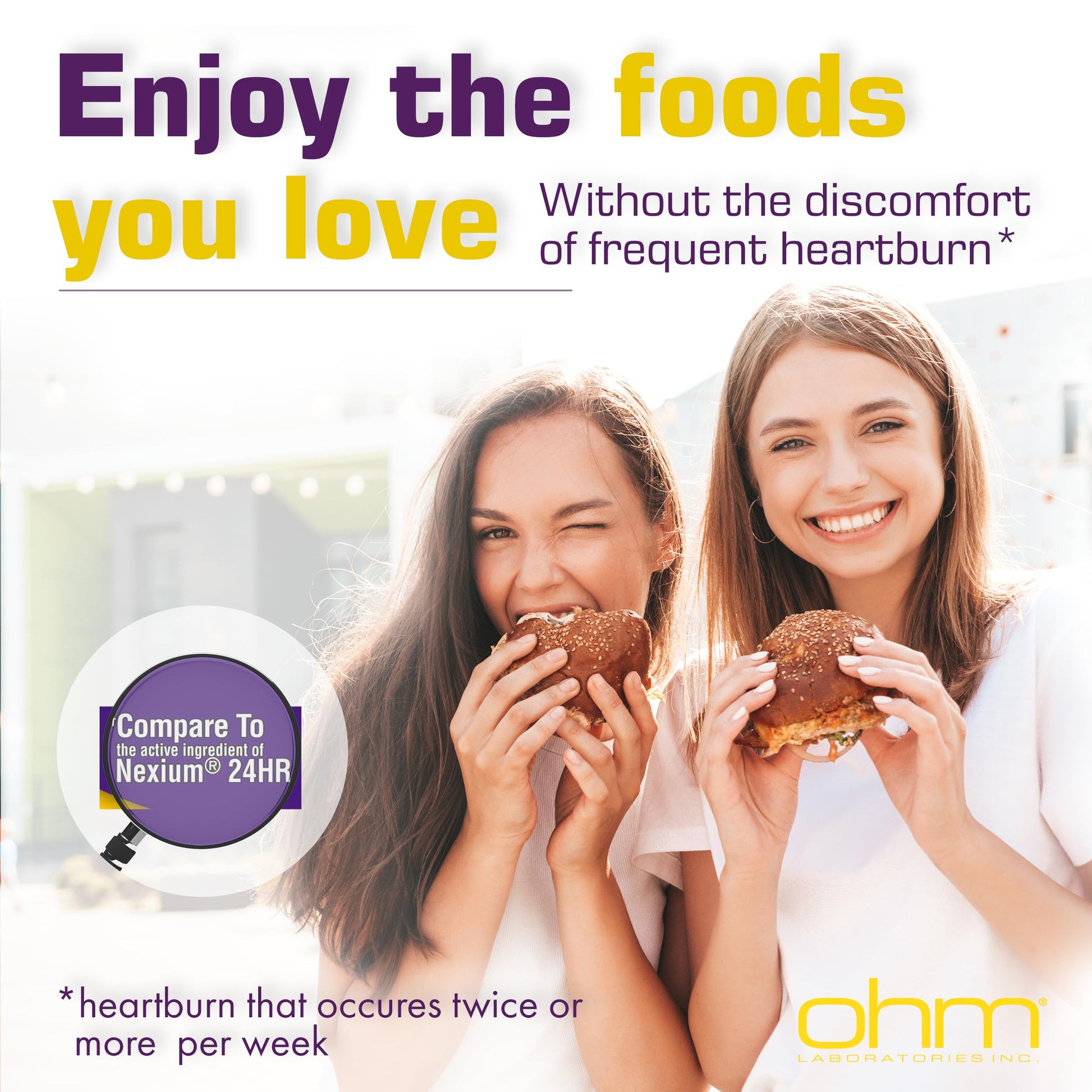 Ohm Esomeprazole Magnesium Delayed Release Capsules 20mg - Frequent Heartburn & Acid Reflux Relief, 24 Hour Chest & Stomach Acid Reducer (6 Weeks of Supply, 42, Count) Ohm buy australia supplements