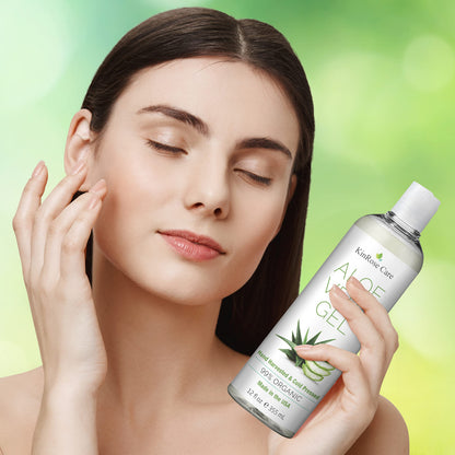 KinRose Care, 12oz Organic Aloe Vera Gel for Face, Skin, Hair & Sunburn Relief - From 100 Percent Pure Aloe Vera KinRose Care