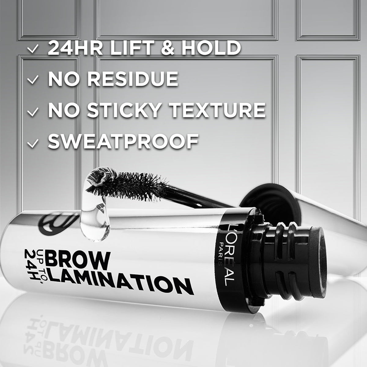 L'Oreal Paris Infallible Up To 24H Wear Brow Lamination, Water-Resistant Longwear Eyebrow Gel Make Up, Clear/Transparent, 0.16 Fl Oz L'Oreal Paris