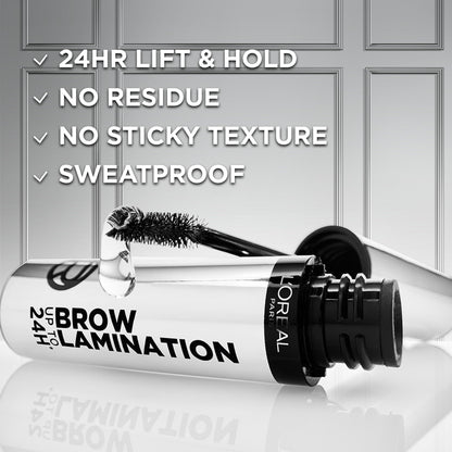 L'Oreal Paris Infallible Up To 24H Wear Brow Lamination, Water-Resistant Longwear Eyebrow Gel Make Up, Clear/Transparent, 0.16 Fl Oz L'Oreal Paris