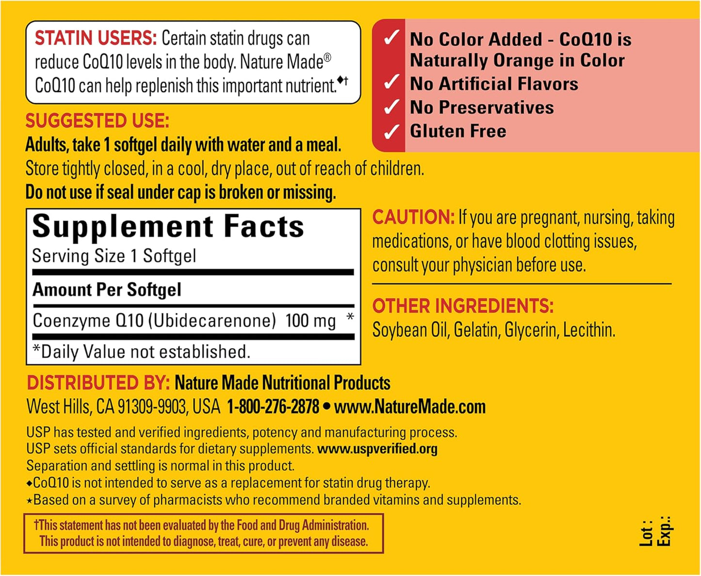 Nature Made CoQ10 100mg Softgels for Heart Health Support, 120 Softgels | Co Q 10 Supplement for Women and Men, Dietary Supplement that Provides Antioxidant Support, 120 Day Supply Gsupps Australia