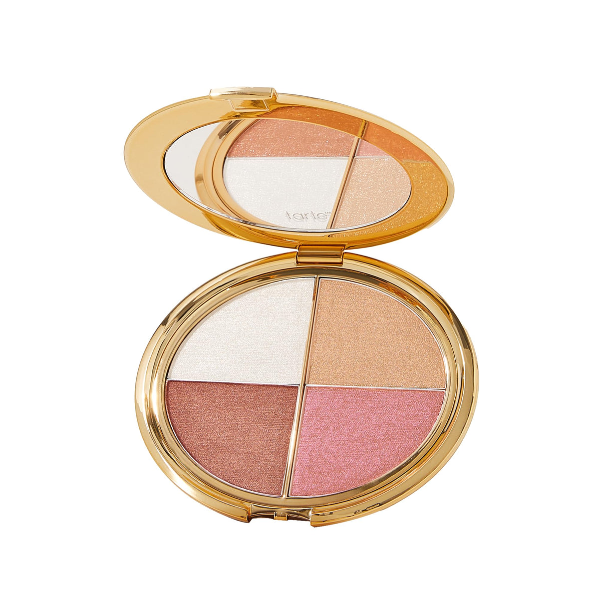 tarte glow wardrobe highlighting eye & cheek palette – Highlighter, Blush, Bronze & Eyeshadow All-in-One Face & Eye Viral Makeup for Everday Radiant Blendable Glow, Vegan & Cruelty Free, full size tarte