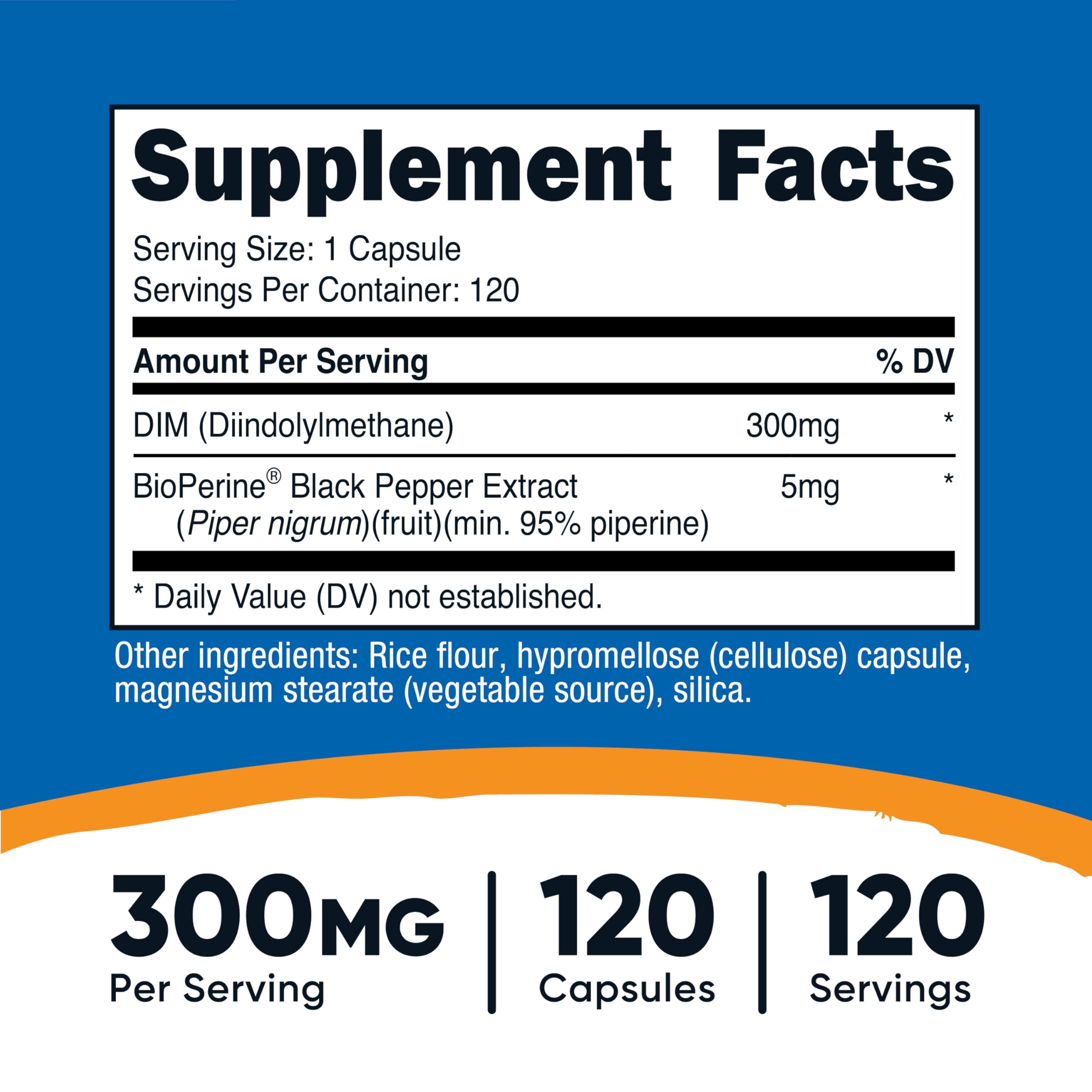 Nutricost DIM (Diindolylmethane) Plus BioPerine 300mg, 120 Vegetarian Capsules - Up to 4 Month Supply, Max Strength DIM Supplement Nutricost buy australia supplements