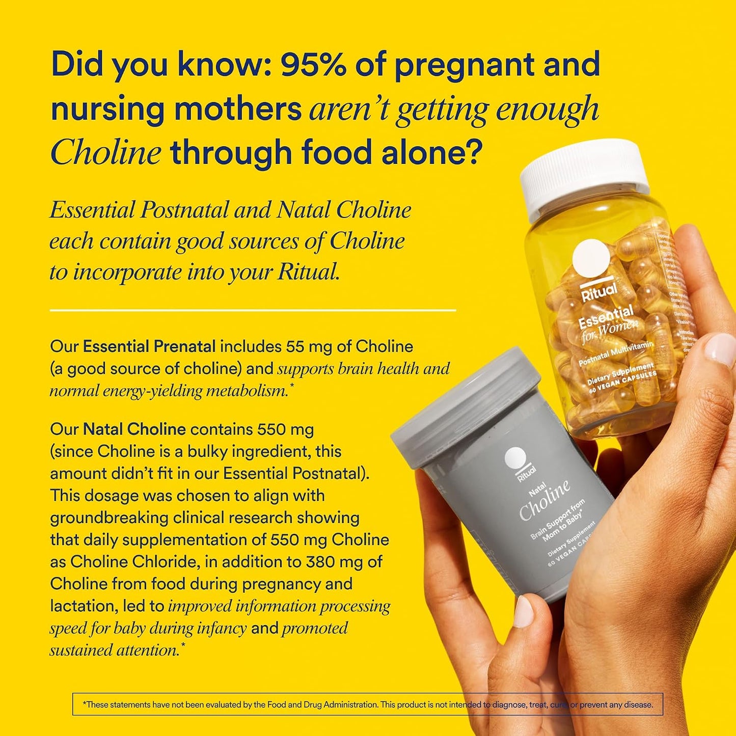 Ritual Postnatal Mom-to-Baby Set, Postpartum Multivitamin and Natal Choline Supplements, Supports Lactation, Immune Function, and Baby's Cognitive Function