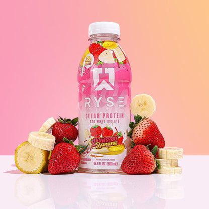 RYSE Clear Protein Drink - Variety Pack - 100 Calories, 22g Whey Isolate Protein Shake, Sugar-Free, 0g Fat & Lactose-Free - Refreshing Ready-to-Drink Beverage - 16.9 fl oz Bottles (12-Pack)