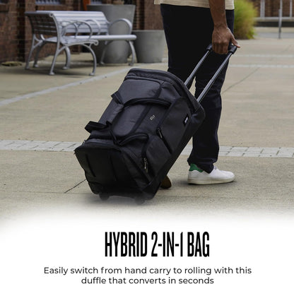 Solo New York Rolling Duffle Bag with Wheels - Wheeled Carry On Luggage for Travel, Roller Duffel for Men & Women, Telescoping Handle System, Separate Shoe & Laundry Compartment - Leroy, Gray Gsupps Australia