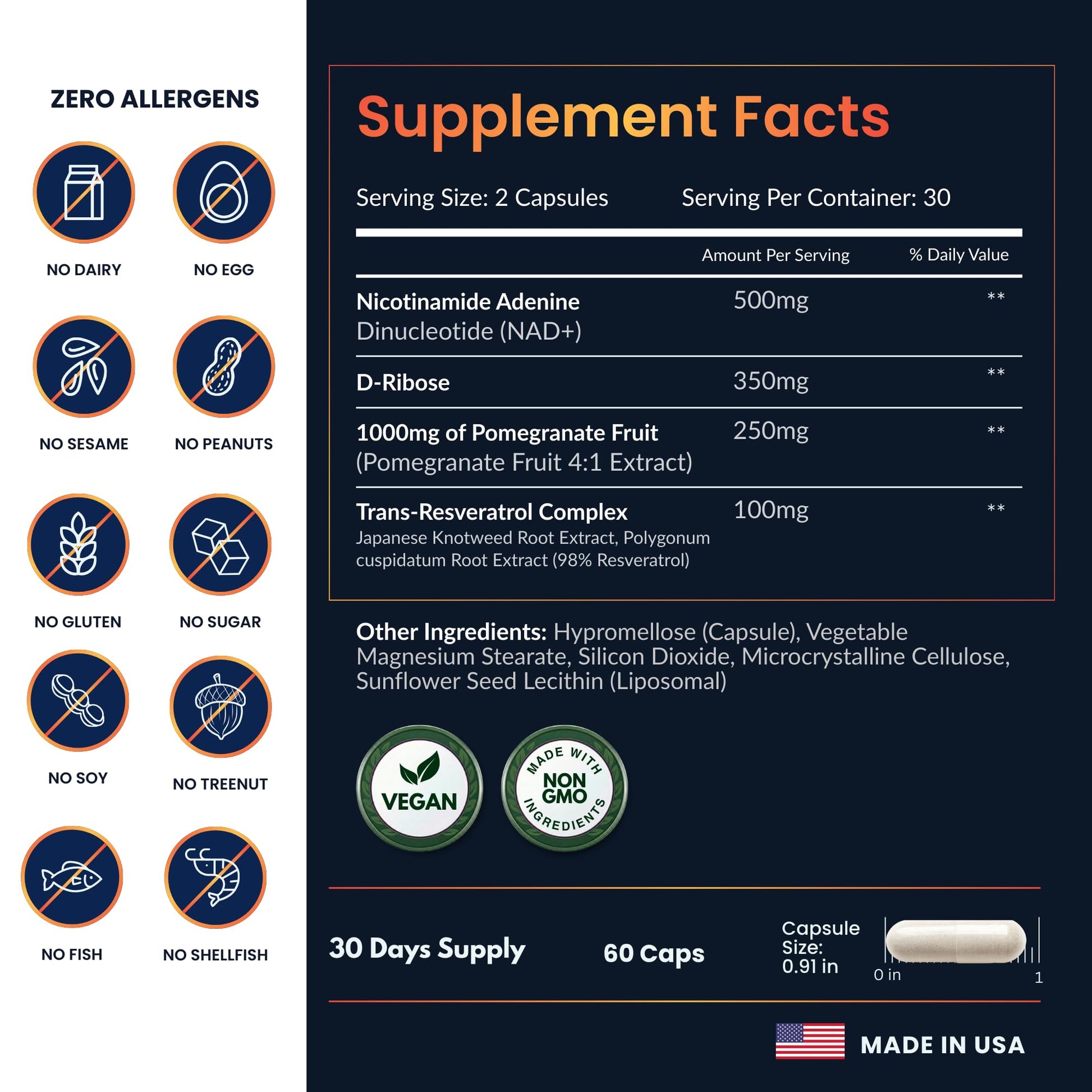 ForestLeaf NAD Resveratrol Capsules, Liposomal NAD Supplement for Women and Men with D-Ribose and Pomegranate, NAD+ for Energy, Focus and Anti-Aging Support, NMN Supplement Alternative (60 Caps) ForestLeaf buy australia supplements