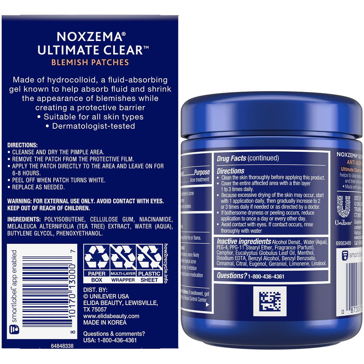 Noxzema Ultimate Clear Pimple Patches + Anti-Blemish Pads Acne Set Noxzema