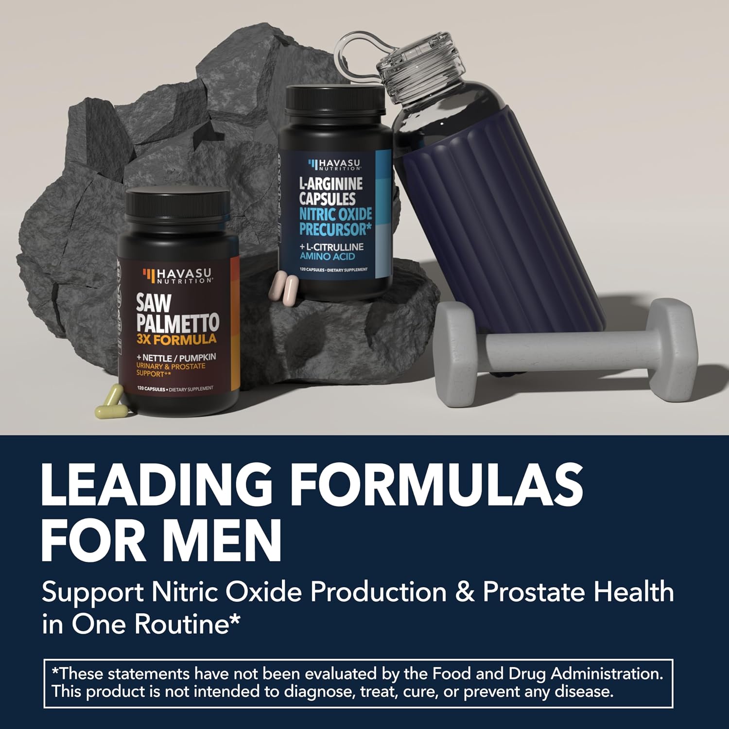 Prostate Health and Nitric Oxide Support Bundle for Active Male Health | Saw Palmetto with Nettle and Pumpkin Capsules & L-Arginine with L-Citrulline Capsules, Bundle for Men, 60 Servings of Each Gsupps Australia
