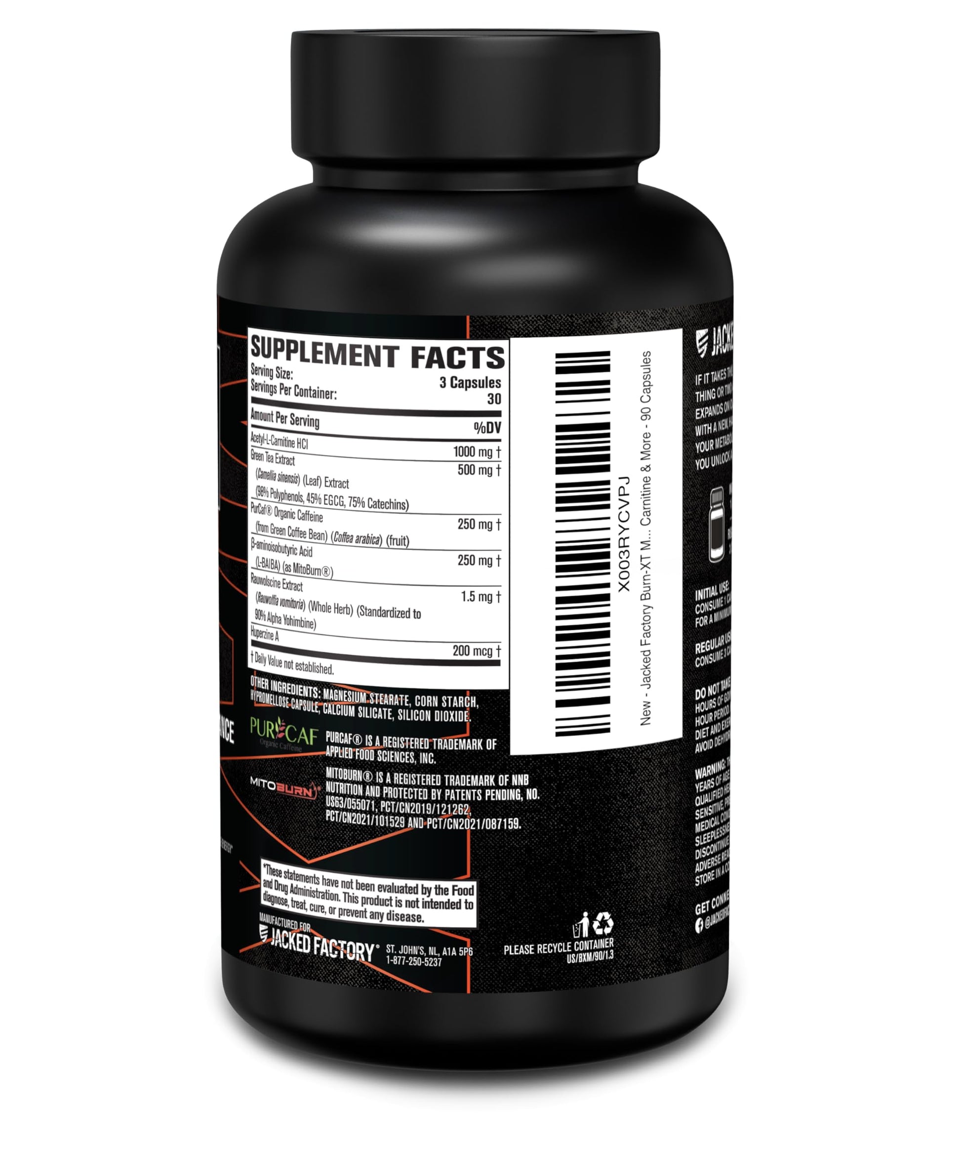 Jacked Factory Burn-XT Max - High-Performance Thermogenic Fat Burner & Appetite Suppressant for Weight Loss w/PurCaf Organic Caffeine, MitoBurn, Green Tea Jacked Factory buy australia supplements