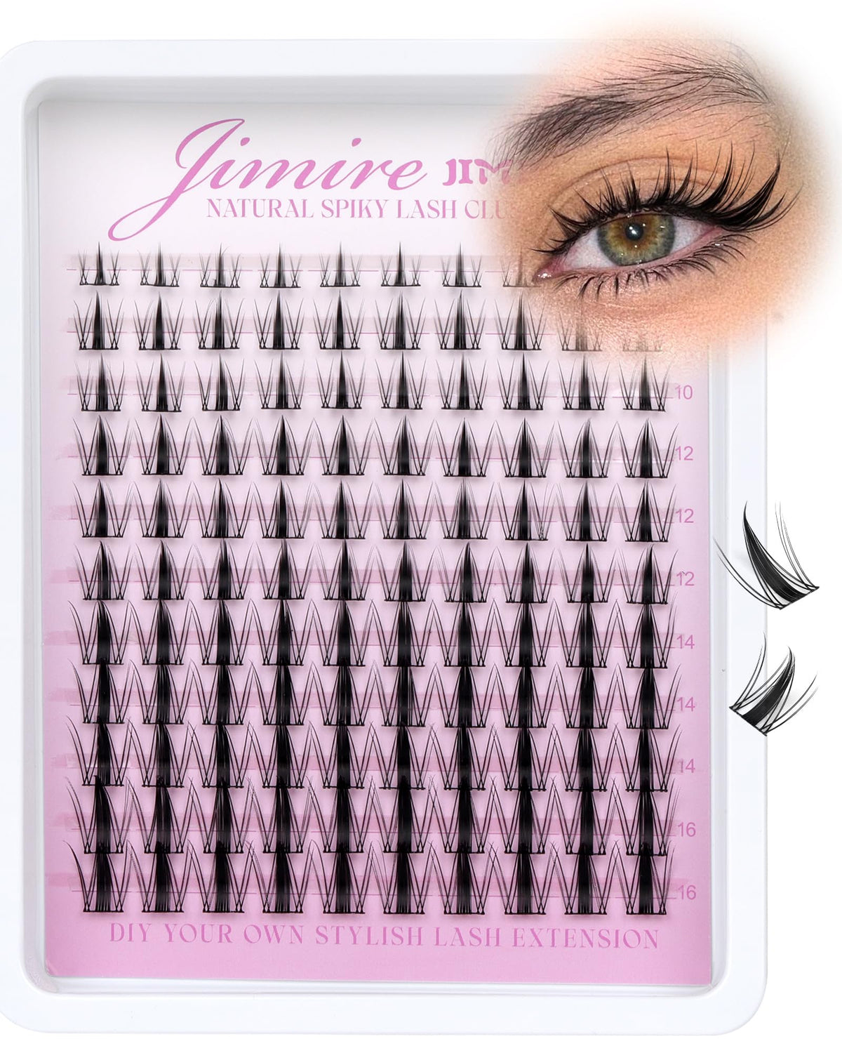 Manga Lash Clusters Natural Look Wispy Lashes Clusters Anime D-Curly Cluster Eyelash Extensions 110 Pcs 8-16MM Fairy Individual Cluster Lashes Wet-Look Lash Extensions JIMIRE