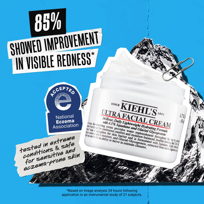 Kiehl's Ultra Facial Cream, with 4.5% Squalane to Strengthen Skin's Moisture Barrier, Skin Feels Softer and Smoother, Long-Lasting Hydration Kiehl's