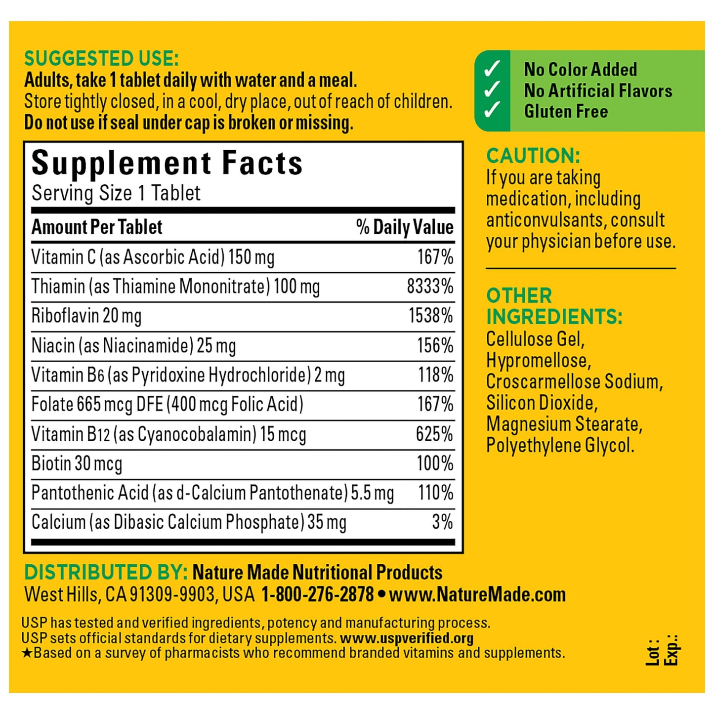 Nature Made Super B Complex with Vitamin C & Folic Acid, 140 Tablets | B Complex Vitamins for Women and Men, Dietary Supplement for Immune Support, Gluten Free, 140 Day Supply Gsupps Australia