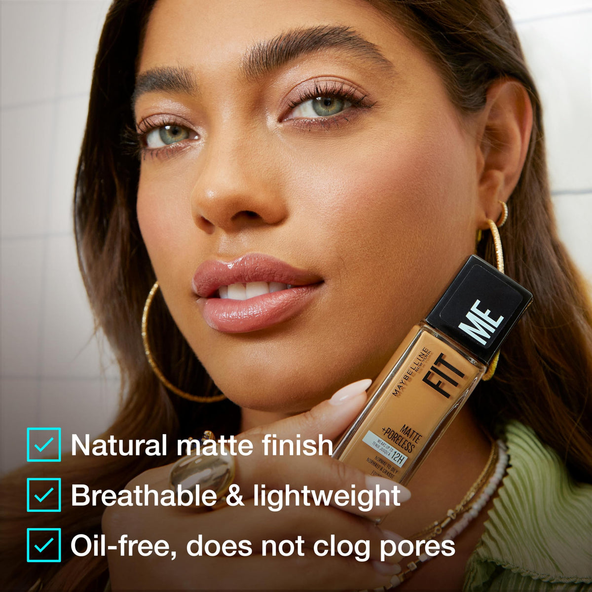 Maybelline Fit Me Matte + Poreless Liquid Oil-Free Foundation Makeup, Natural Beige, 1 Count (Packaging May Vary) MAYBELLINE