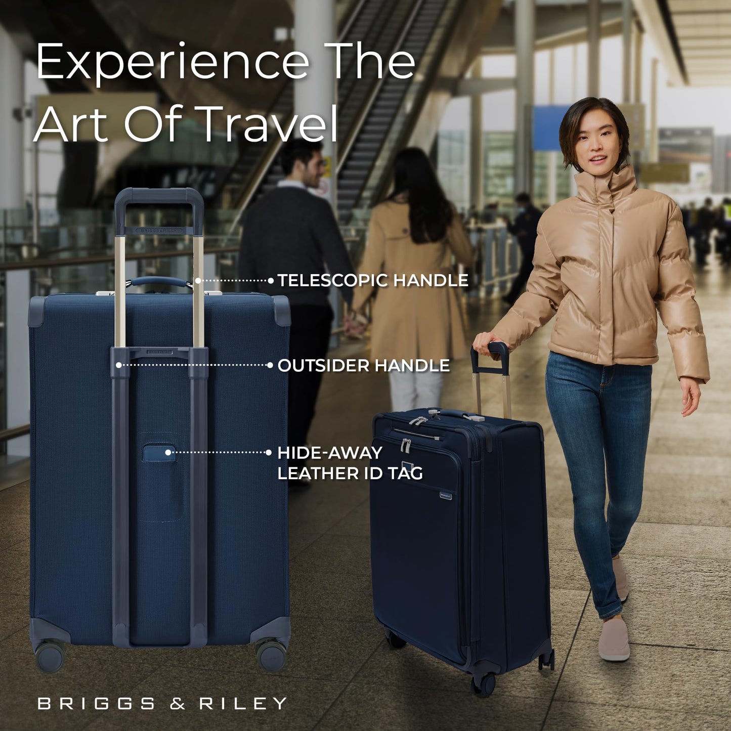 Briggs & Riley Essential 22" Carry On Expandable Spinner - Luggage for Travel, Suitcases with Wheels, Softside Rolling Bag for Men & Women, Self-Repairing Zipper - Baseline Collection, Black Gsupps Australia