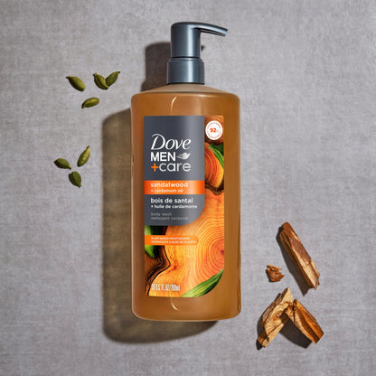Dove Men Moisturizing Body Wash, Sandalwood + Cardamom Oil, 26oz DOVE MEN + CARE