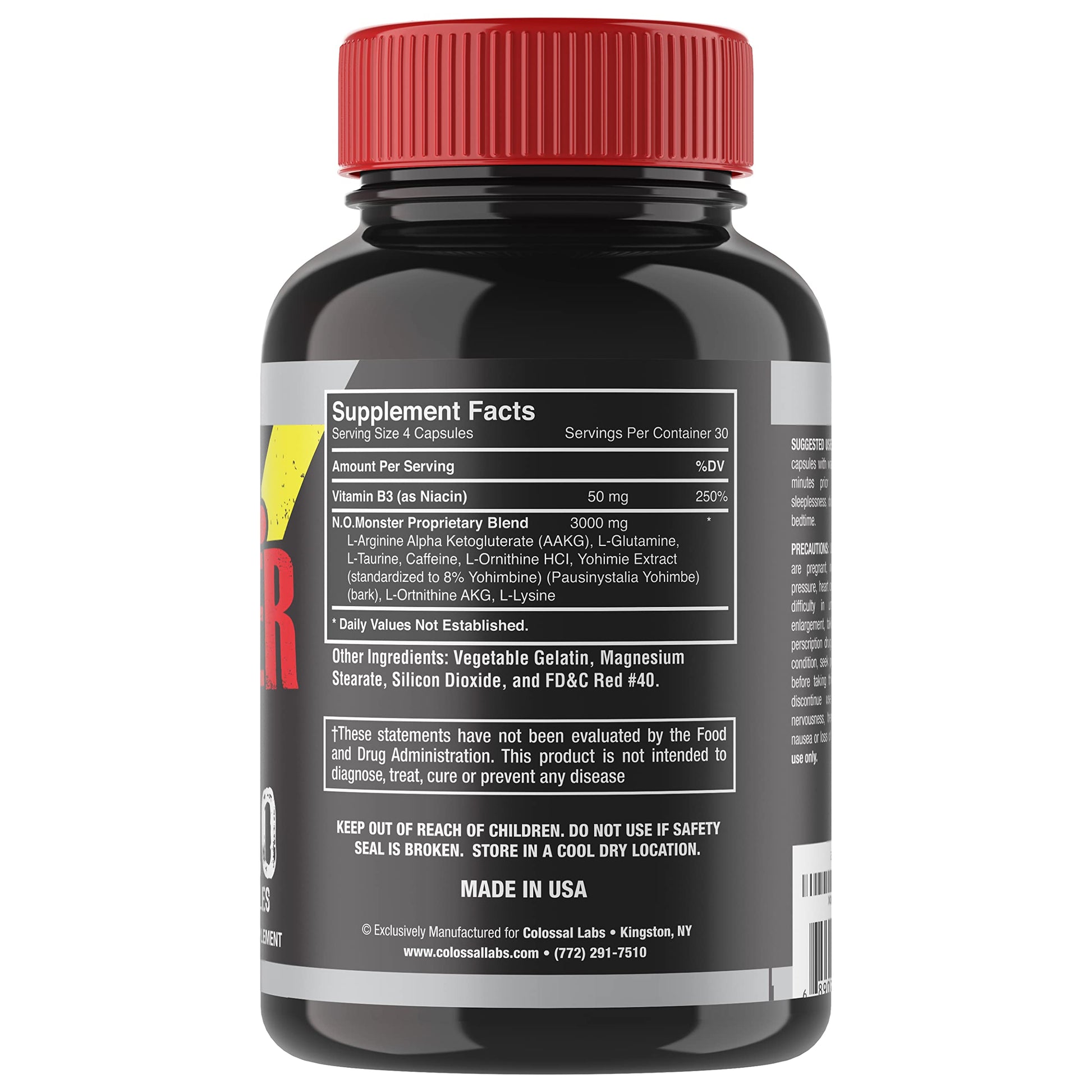 Colossal Labs Nitric Oxide Booster with L-Arginine, Extreme Pumps to Build Strength Goliath Labs buy australia supplements