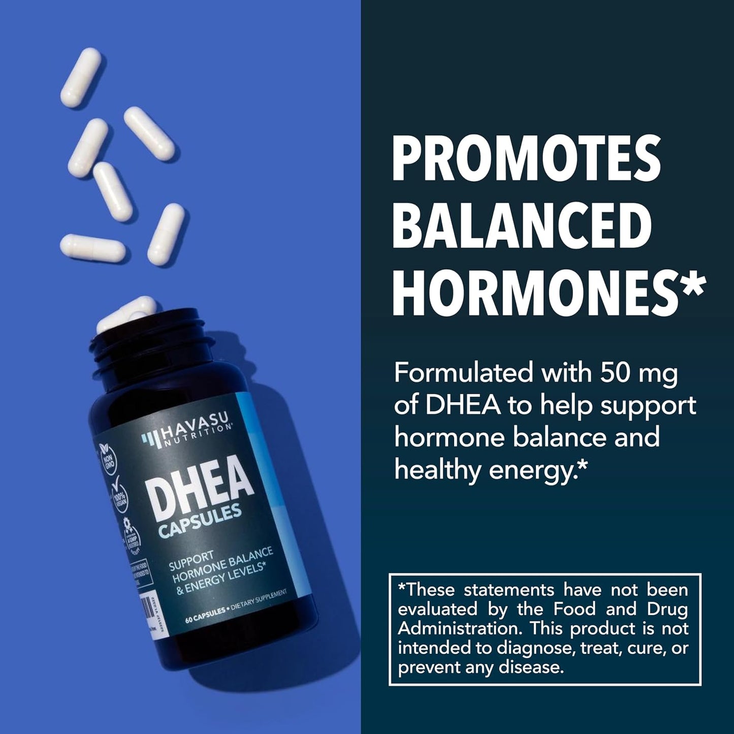 DHEA 50mg Per Serving, Vegan, Non-GMO Hormone Balance Supplement, 60ct | DHEA Supplement for Men and Women, Supports Energy, Healthy Aging, Hormone Balance, Mood and Vitality, 2-Month Supply Gsupps Australia