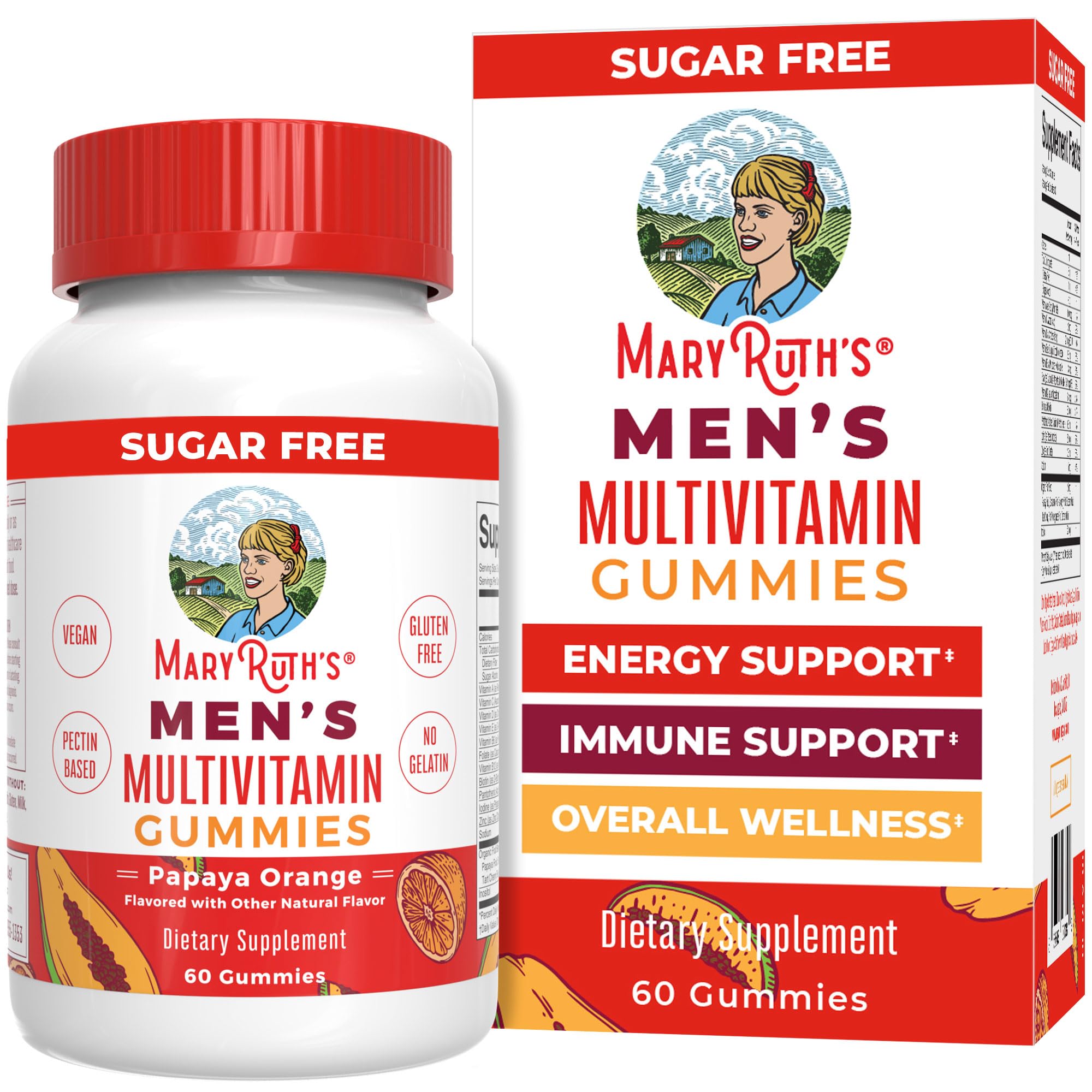 MaryRuth's Multivitamin Gummies for Men | Vitamin A, C, D, E, B6, B12, Biotin, Zinc | Energy Metabolism | Immunity | Bone Health | Cellular Health | Vegan | Non-GMO | Gluten & Sugar Free | 60 Count MARYRUTH'S buy australia supplements