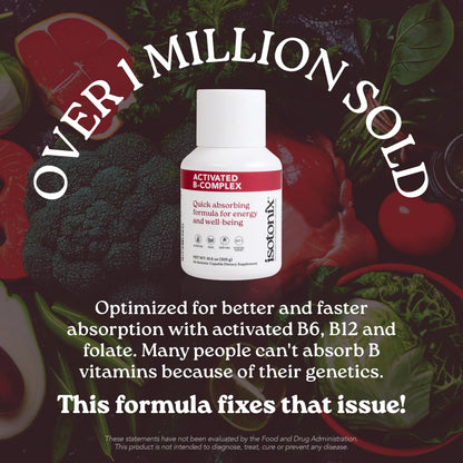 Isotonix Activated B Complex – Vegan B Vitamin Supplement for Energy, Stress Relief, and Nervous System Health – Isotonic Drinkable Formula – 90 Servings Isotonix