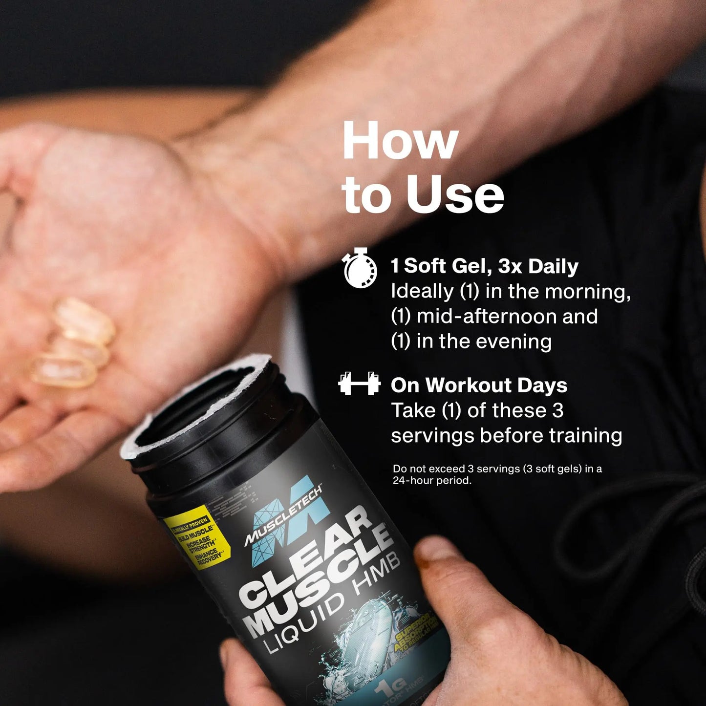 Muscletech HMB Supplements 1000mg, Clear Muscle (42 Liquid Softgels) - Highest Grade HMB for Lean Muscle & Recovery-HMB Free Acid Muscle Supplement-Help Decrease MuscleTech