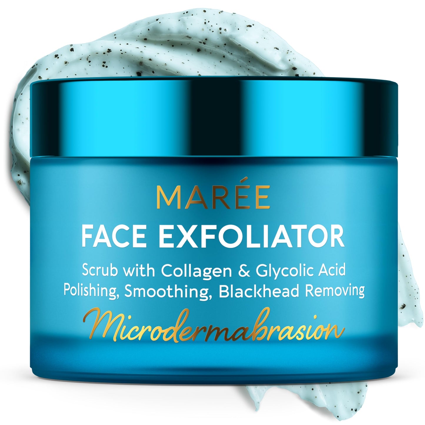 MAREE Face Exfoliator – Microdermabrasion Facial Scrub & Exfoliating Face Wash for Women – Collagen & Glycolic Acid – Gentle Scrub and Exfoliant MAREE