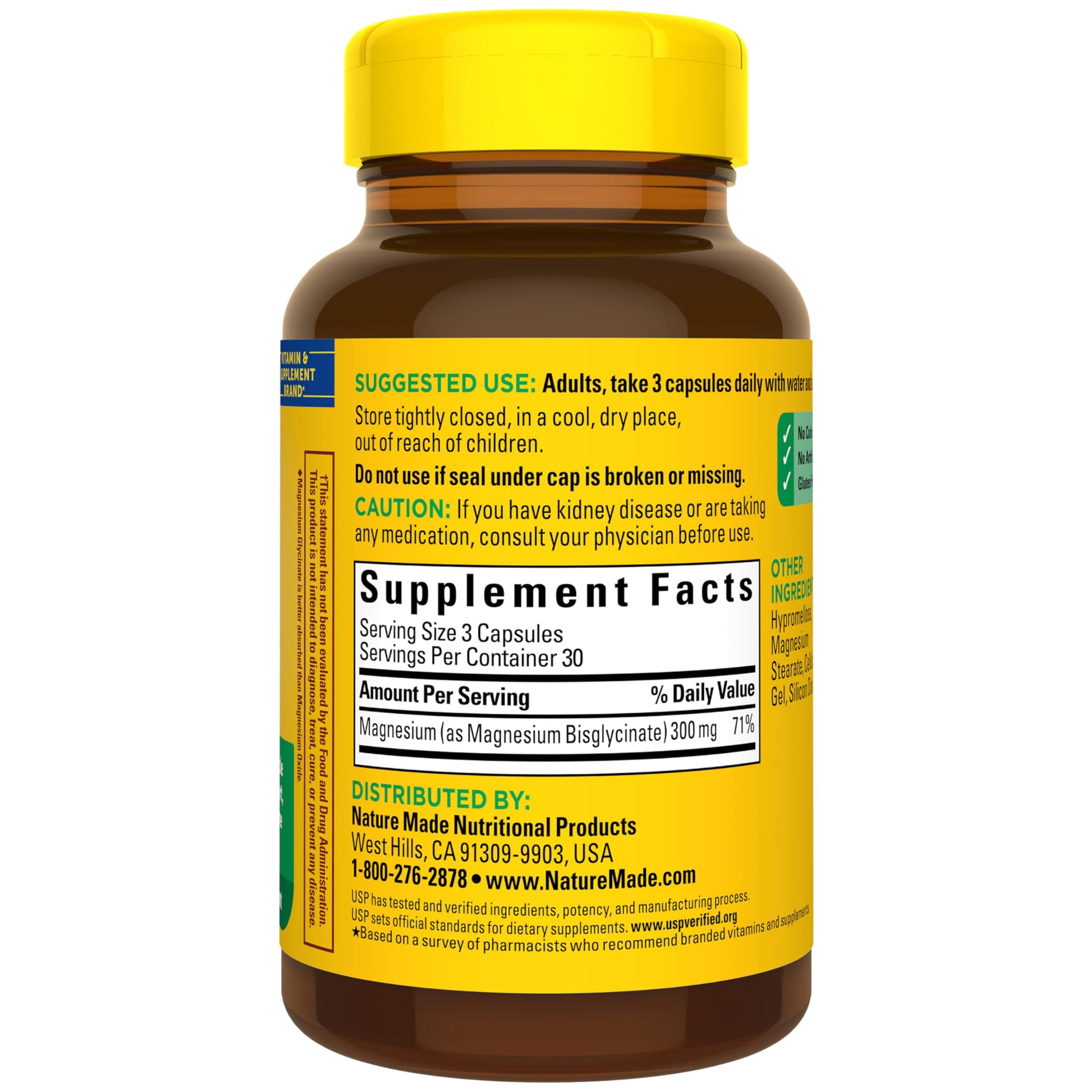 Nature Made High Absorption Magnesium Glycinate 300mg per 3 Capsules, Magnesium Supplement for Muscle, Heart, Nerve and Bone Support, 90 Magnesium Bisglycinate Capsules, 30 Day Supply Nature Made buy australia supplements