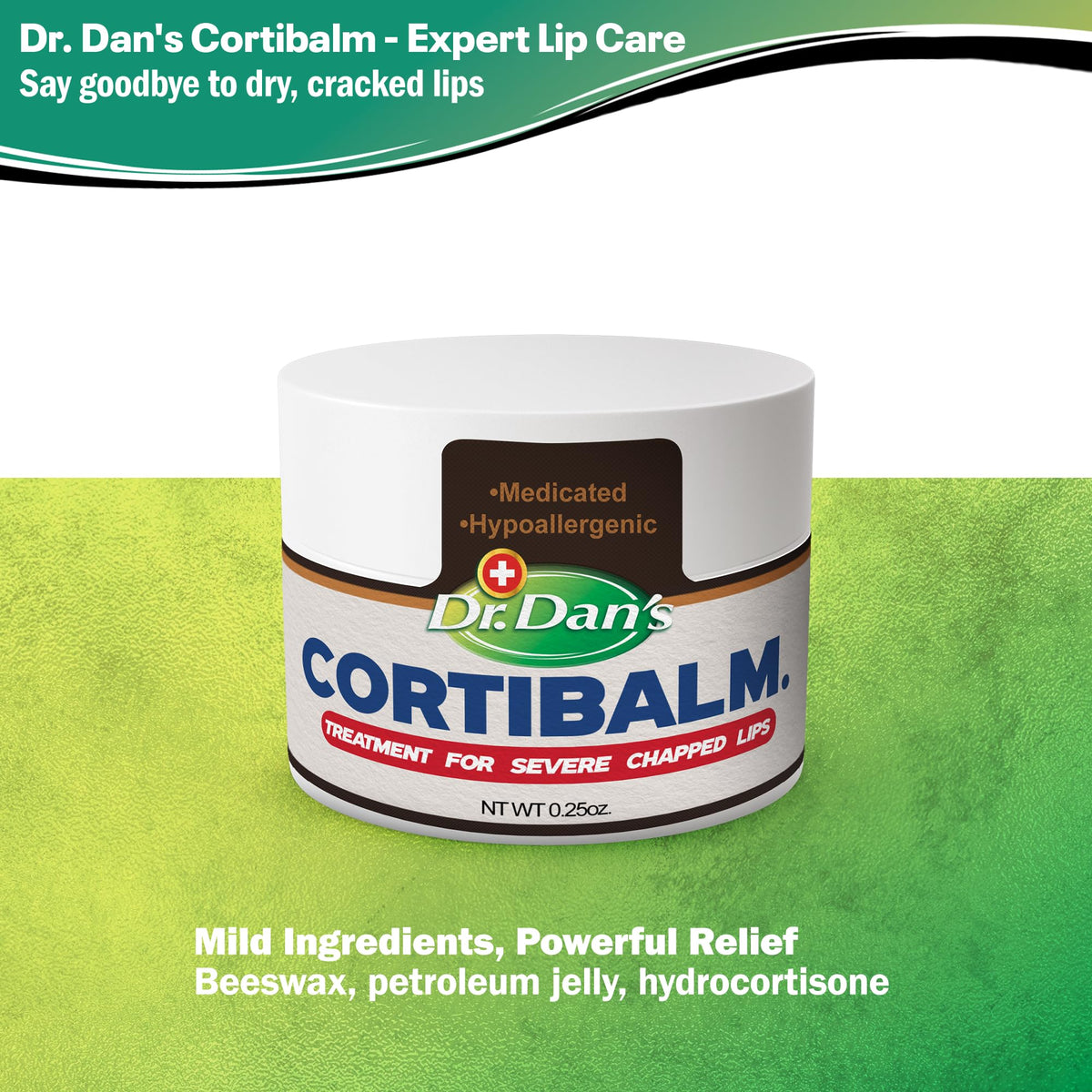 Dr. Dan's Cortibalm 1-Pack Healing Lip Balm Jar for Severely Chapped Lips Dr. Dan's
