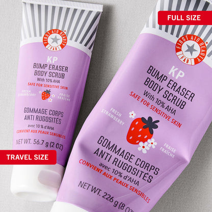 First Aid Beauty - KP Bump Eraser Body Scrub with 10% AHA, Keratosis Pilaris Exfoliator with Glycolic and Lactic acids, Helps Reduce Chicken Skin Bumps First Aid Beauty