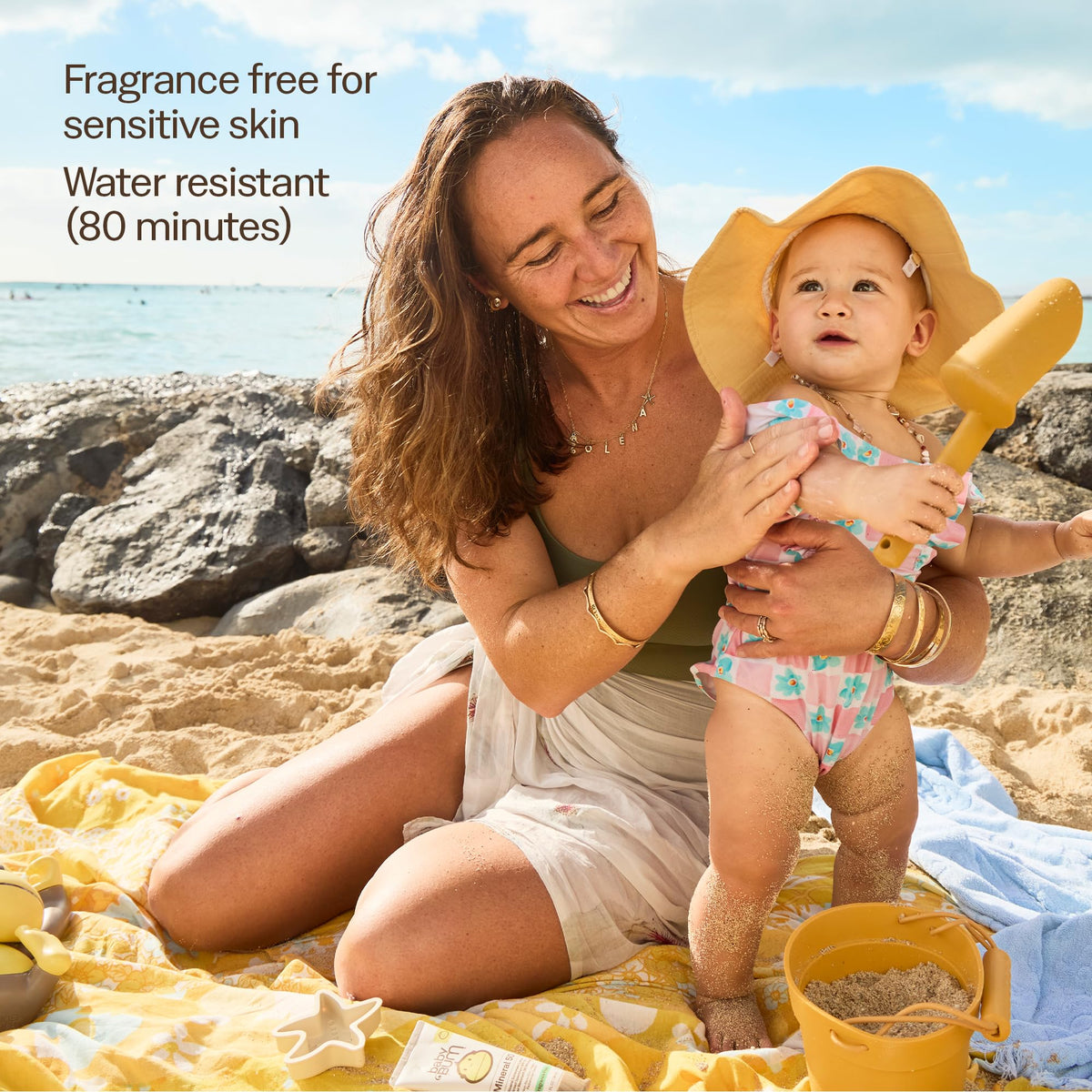 Baby Bum SPF 50 Sunscreen Lotion - Mineral UVA/UVB Face and Body Protection for Sensitive Skin - Hawaii 104 Act Compliant (Made without Octinoxate & Oxybenzone) - Travel Size - 3 oz Sun Bum