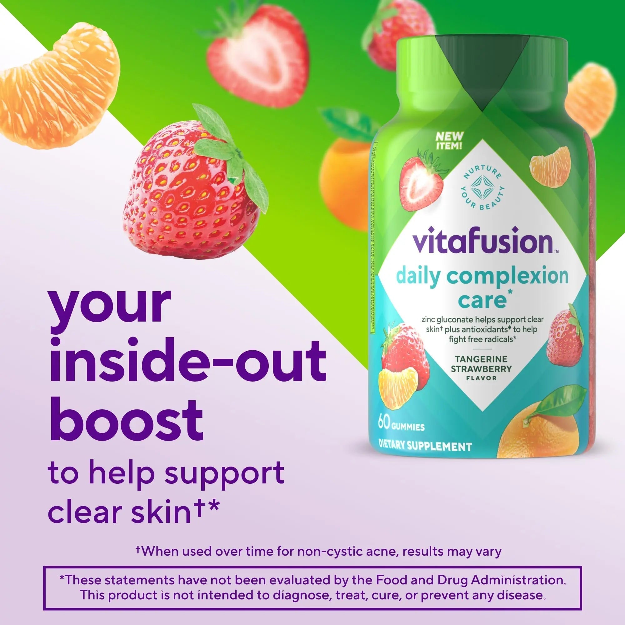 vitafusion Daily Complexion Care (1), Beauty Supplement Helps Support Clear Skin (1) (2) with Zinc Gluconate, Plus Vitamins E & C Vitafusion buy australia supplements