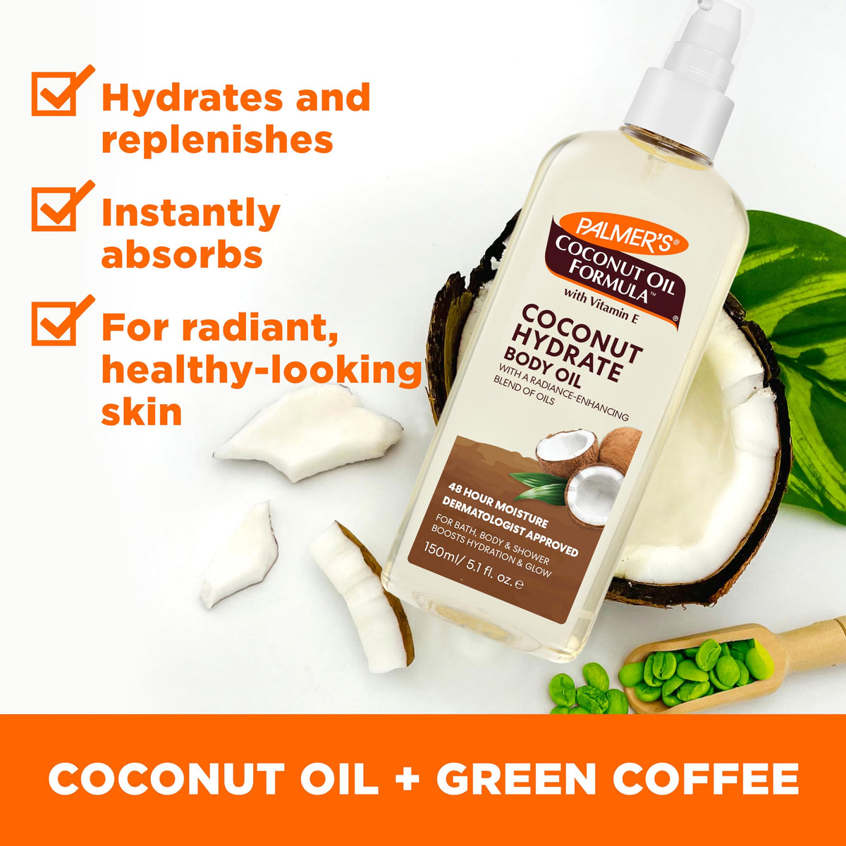 Palmer's Coconut Body Oil Moisturizer Spray for Dry Skin (5.1 Oz) Palmer's