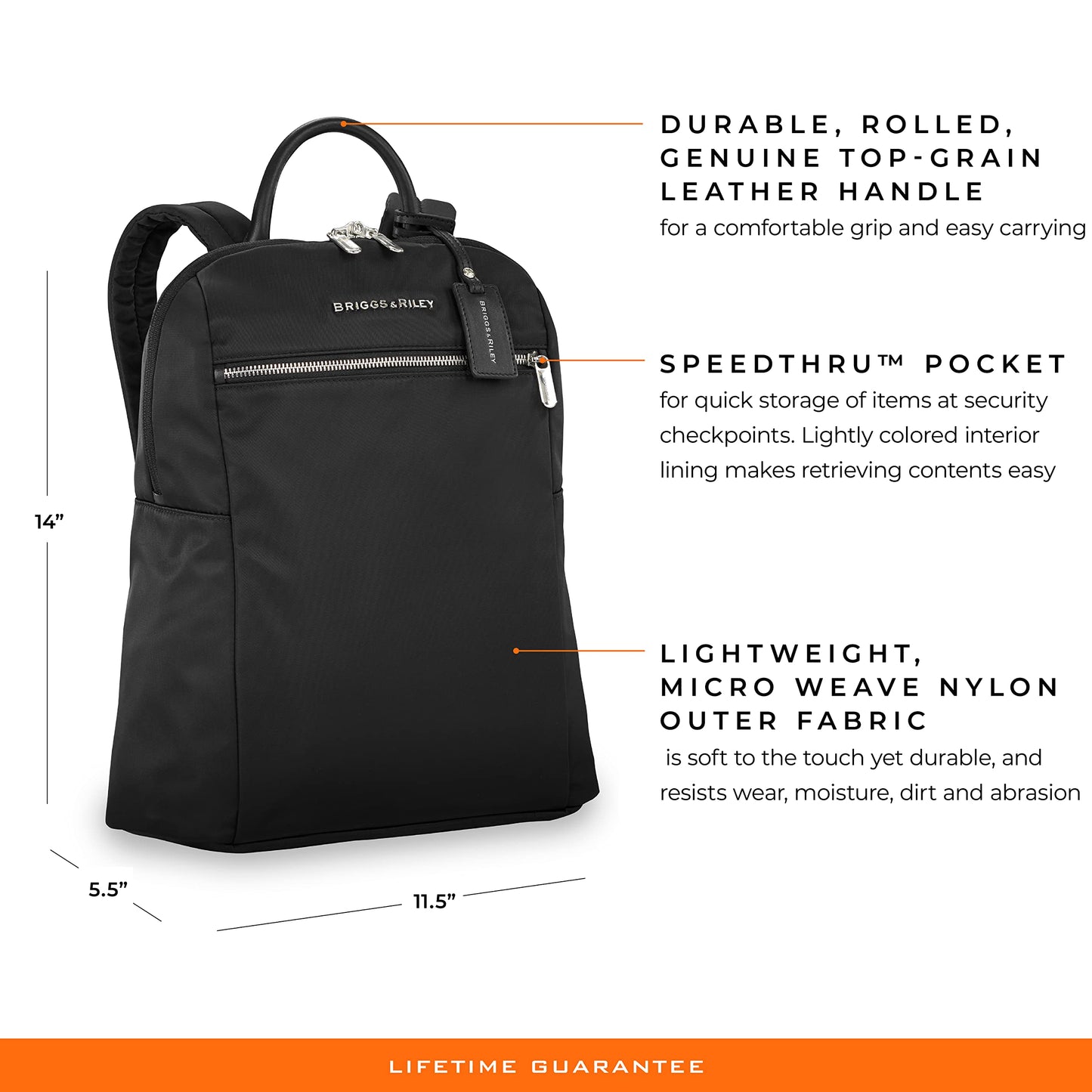 Briggs & Riley Medium Cargo Backpack for Women & Men - Laptop Backpack, For Work & Travel, Lightweight & Durable, Padded Straps, Fits up to 15" Laptop - @work Collection, Black Gsupps Australia