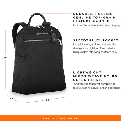 Briggs & Riley Medium Cargo Backpack for Women & Men - Laptop Backpack, For Work & Travel, Lightweight & Durable, Padded Straps, Fits up to 15" Laptop - @work Collection, Black Gsupps Australia