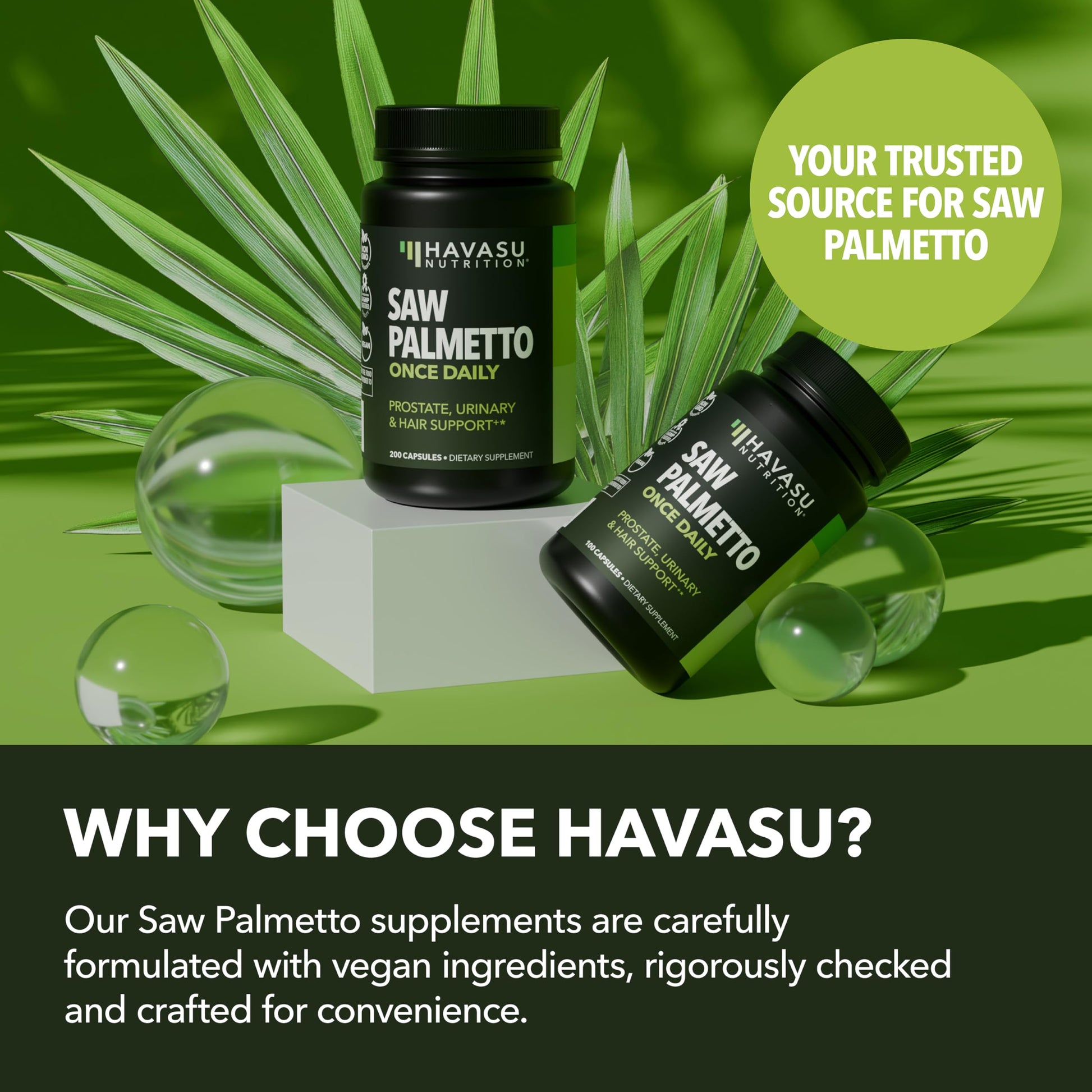 Saw Palmetto for Men, DHT Blocker and Prostate Health Supplement, 120 Count | Potent 3X Formula with Pumpkin Seed Oil and Stinging Nettle, Bladder and Urinary Support, Vegan, Non-GMO, 2-Month Supply Gsupps Australia