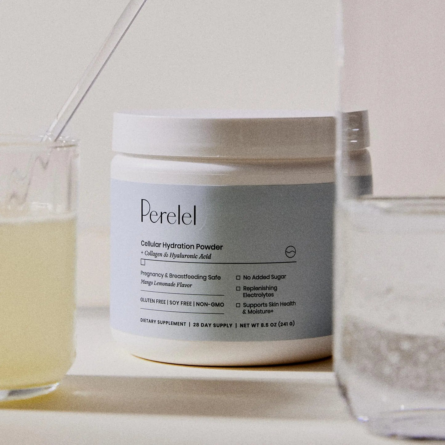 Perelel Hydration Powder, Electrolyte Supplement with Collagen & Hyaluronic Acid, Mango Lemonade Flavor, Soy & Gluten Free, Non GMO, No Added Sugar, 28 Servings Perelel