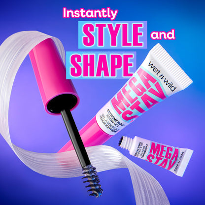 wet n wild Mega Stay Extreme Hold Brow Gel, Lightweight, Non-Sticky & Flake-Free Formula, Long-Lasting 16-Hour Wear, Sculpted & Laminated Brow Look, Easy Application, Cruelty-Free & Vegan - Clear wet n wild
