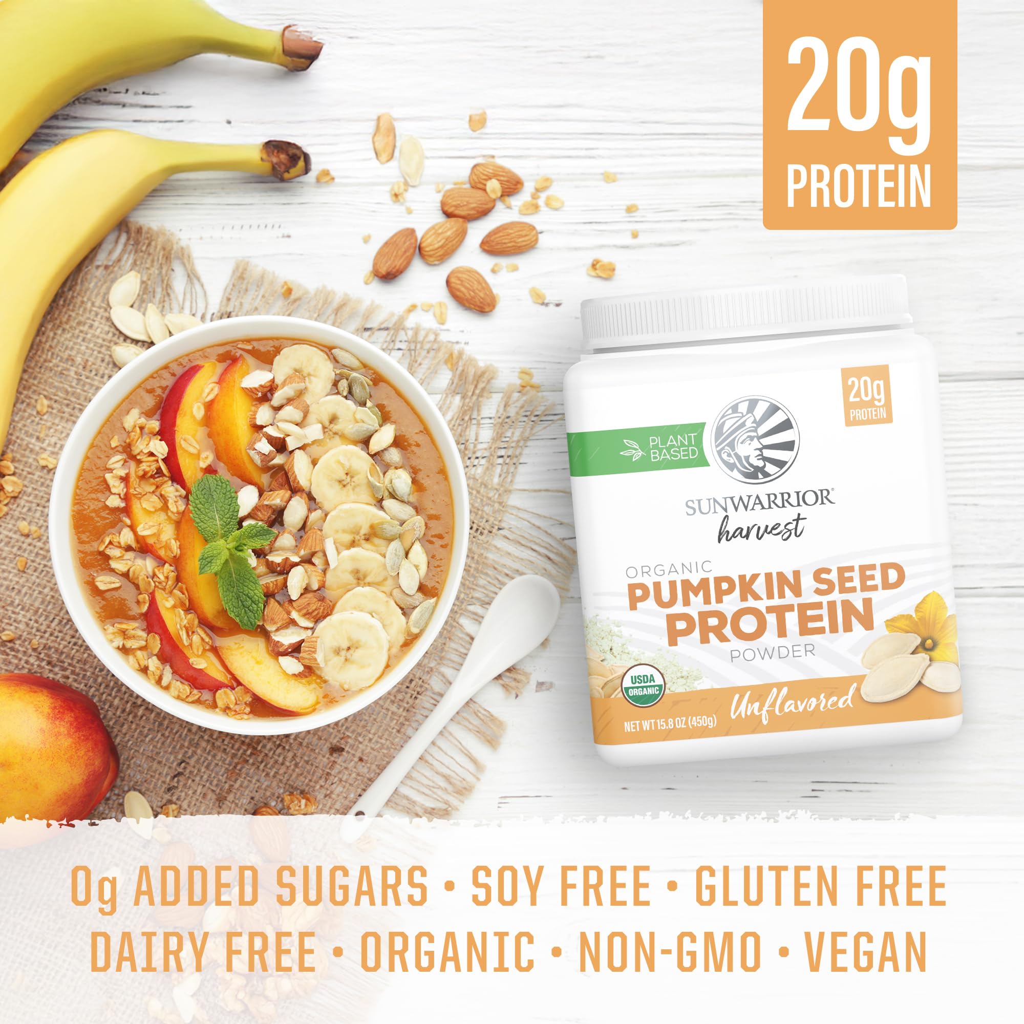 Organic Pumpkin Seed Protein Powder Cold Pressed, Simple Single-Ingredient Superfood Plant-Based, Easy to Digest All 9 Essential Amino Acids Mild Flavor for Smoothies Sunwarrior buy australia supplements