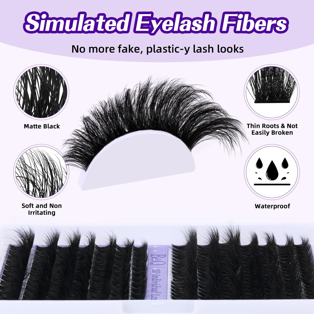 B&Q Fluffy Lash Clusters Kit 100D+200D 0.05MM Dramatic Eyelash Clusters Kit B&Qaugen