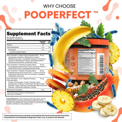 Clean Nutra Prebiotic Postbiotic Digestive Enzymes Gummies with Chicory Root, Boswellia Serrata, Turmeric, and Akkermansia | Pre+Post Probiotics Supplement Clean Nutraceuticals