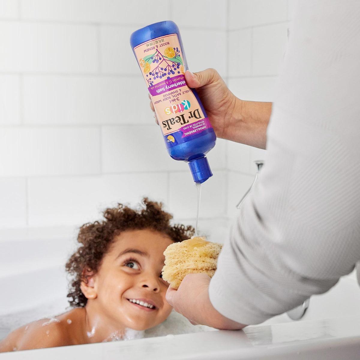 Dr Teal's Kids 3-in-1 Elderberry Bath: Bubble Bath, Body Wash & Shampoo, 20 fl oz Dr Teal's
